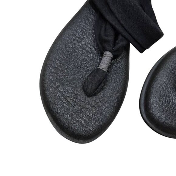 Sanuk Yoga Sling 2 Flip Flop Sandals Women's 9 Black Slip On Flat Heel Casual - Picture 2 of 5